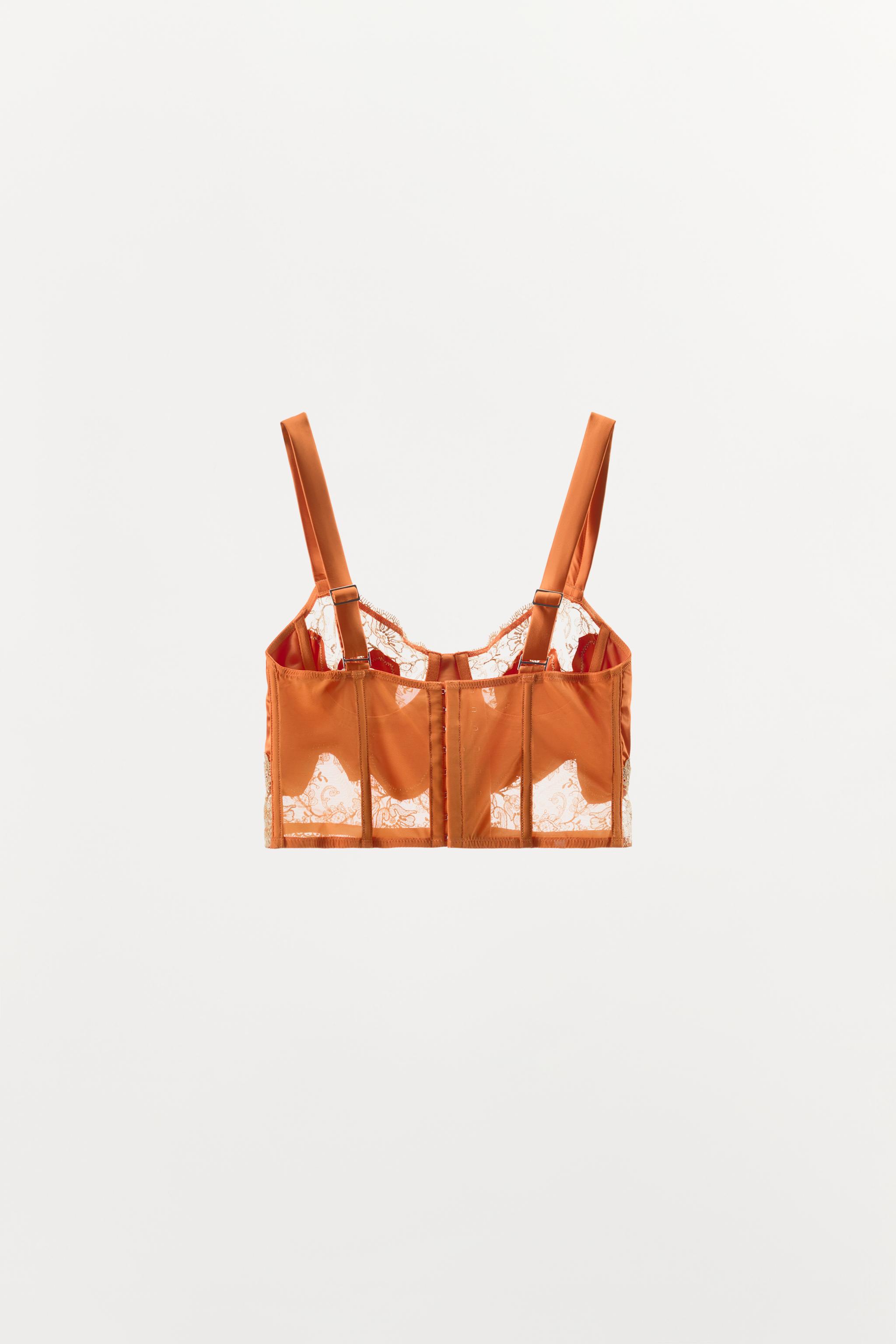SOUTIEN-GORGE À ARMATURES CORSÉ SATINÉ DENTELLE